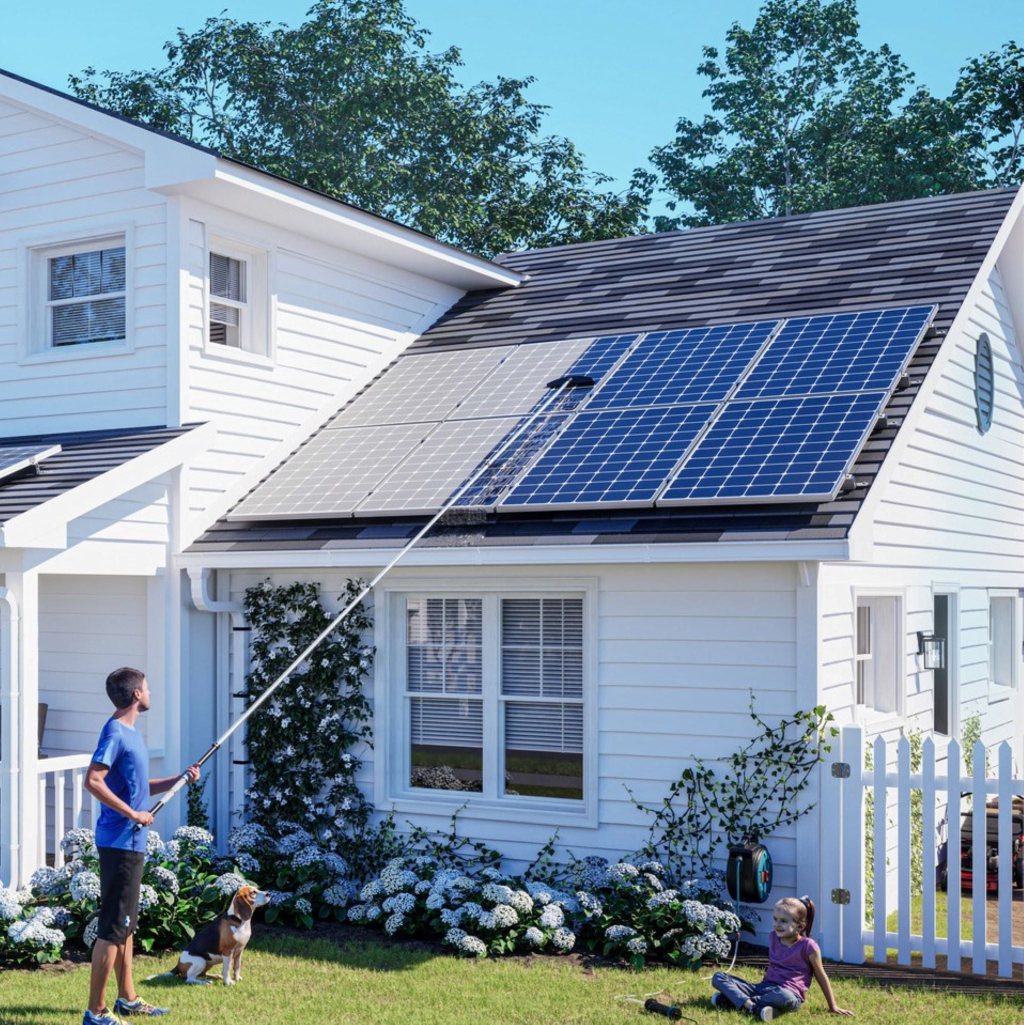 Solar Module Cleanining System SolaReef Residential Solar Panel Cleaning System